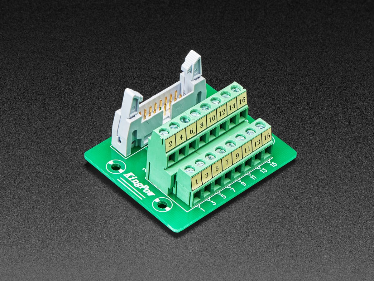 DIN Rail 2x8 IDC to Terminal Block Adapter Breakout - The Pi Hut