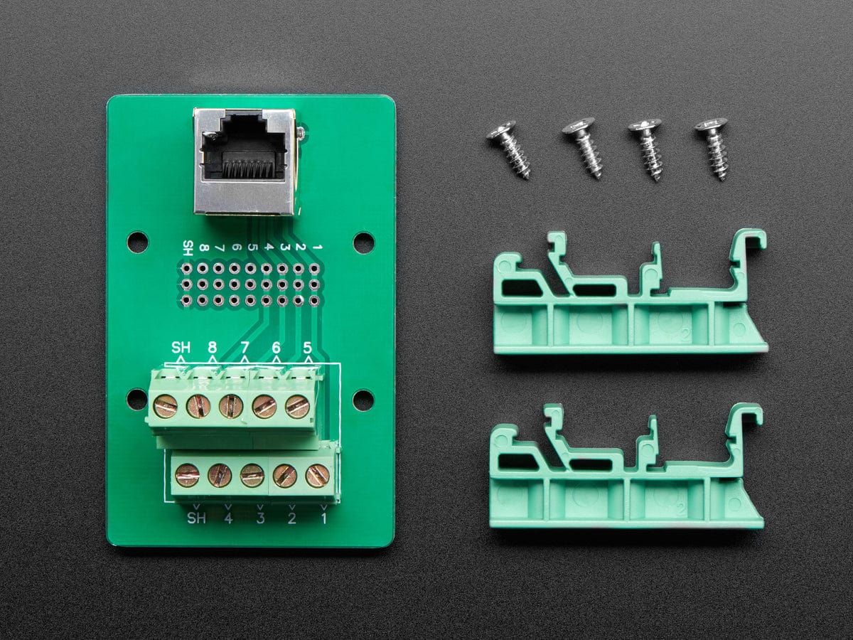 DIN Rail RJ-45 To Terminal Block Adapter - The Pi Hut