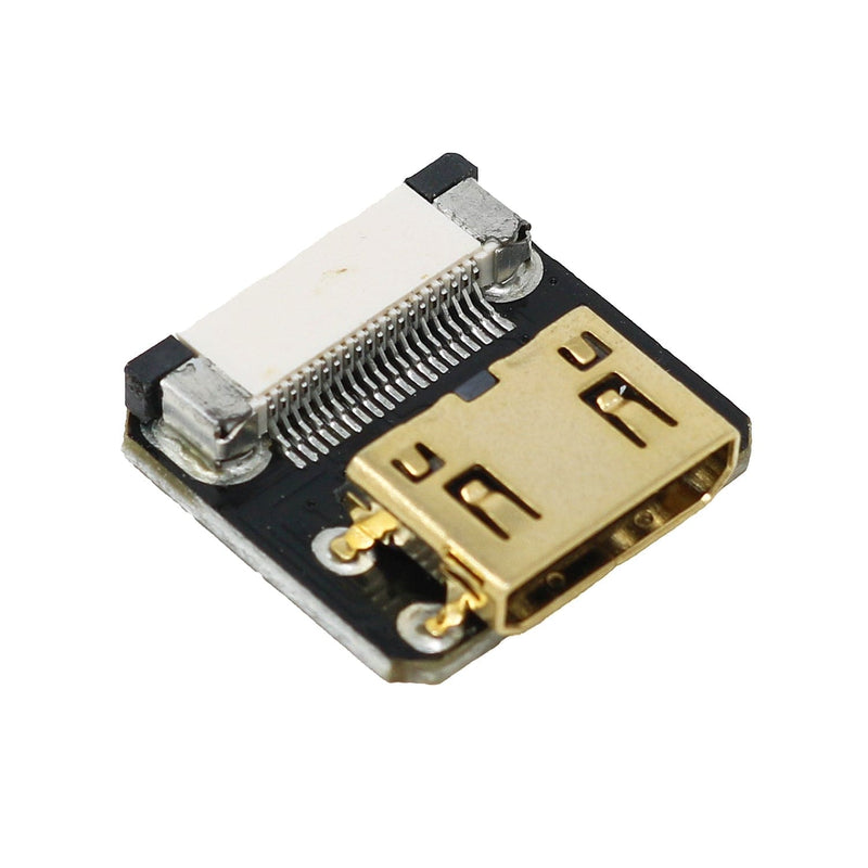 DIY HDMI Cable Parts - Straight Mini HDMI Socket Adapter - The Pi Hut