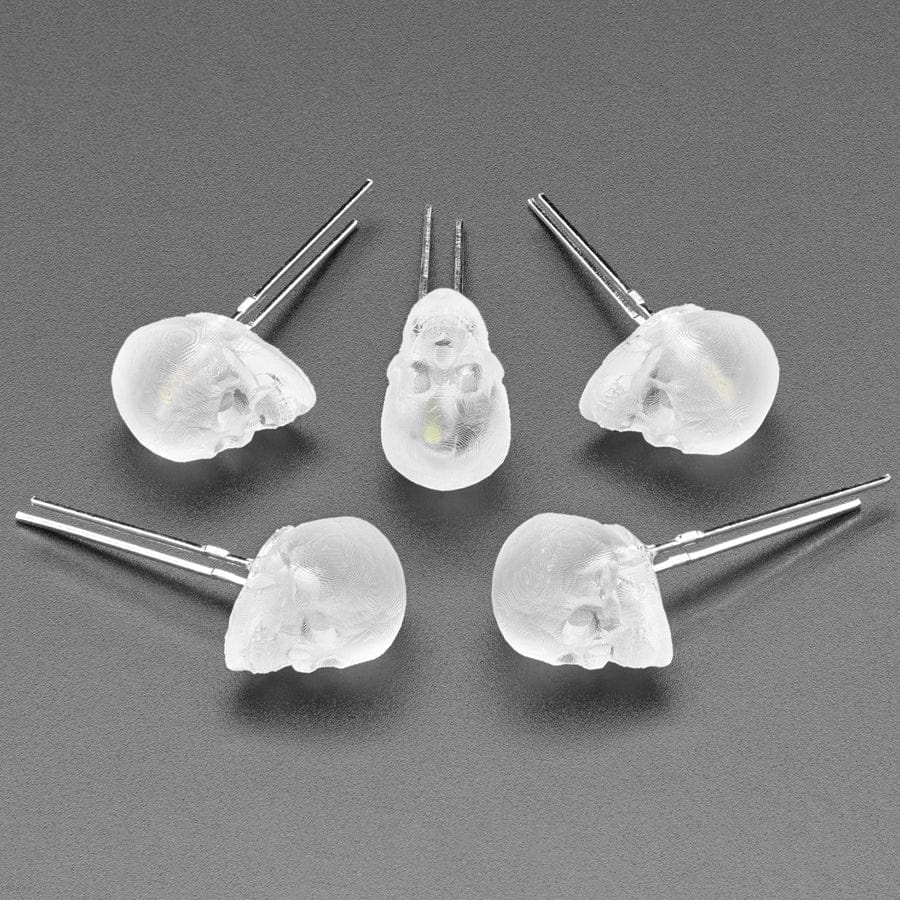 dLUX-dLITE Cool White Skull Shape LEDs (5 Pack) - The Pi Hut