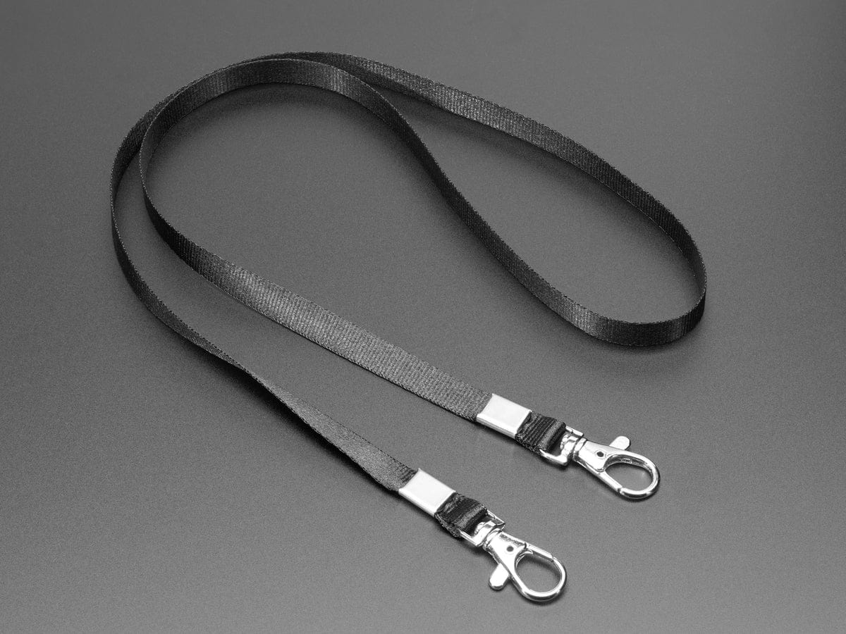 Double-Hook Lanyard in Adafruit Black - The Pi Hut