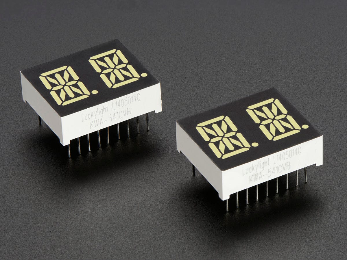 Dual Alphanumeric Display - White 0.54" Digit Height - Pack of 2 - The Pi Hut