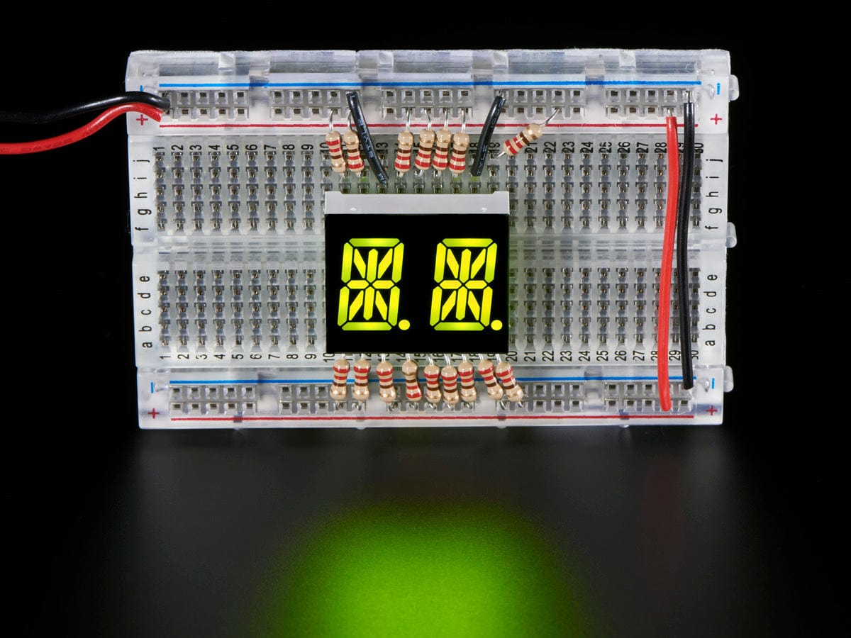 Dual Alphanumeric Display - Yellow-Green 0.54" - Pack of 2 - The Pi Hut