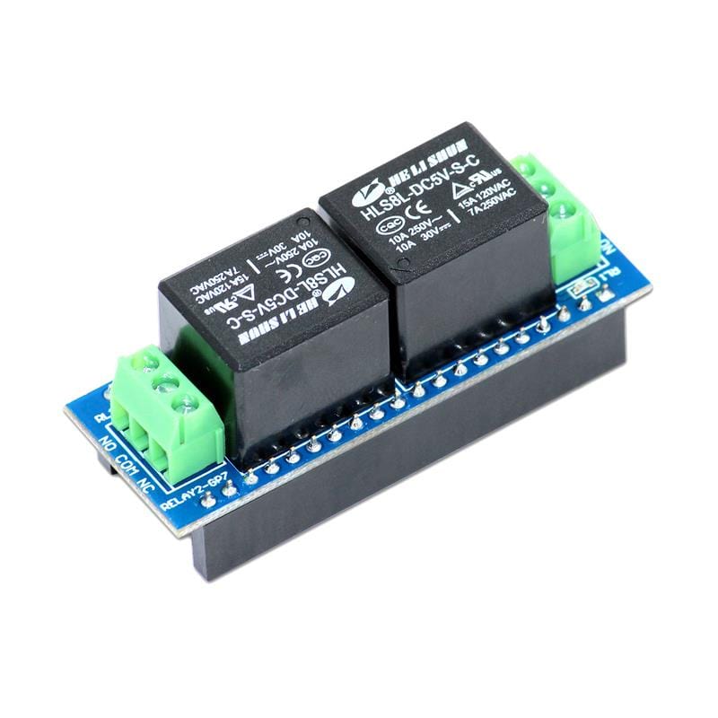 Dual Channel Relay HAT for Raspberry Pi Pico - The Pi Hut