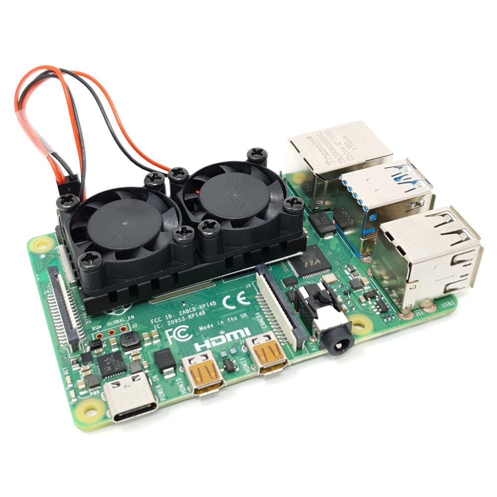 Dual Fan Heatsink for Raspberry Pi - The Pi Hut