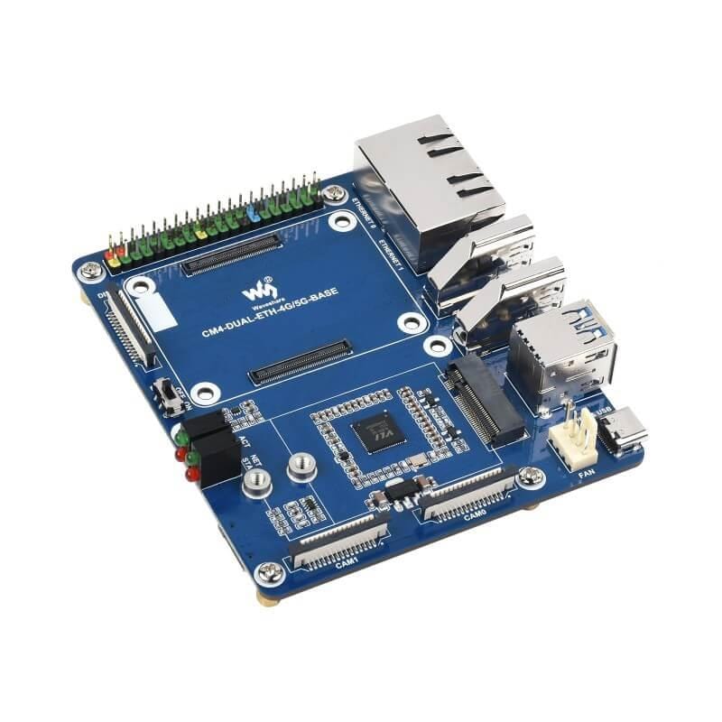 Dual Gigabit Ethernet 5G/4G Base Board for Raspberry Pi CM4 - The Pi Hut