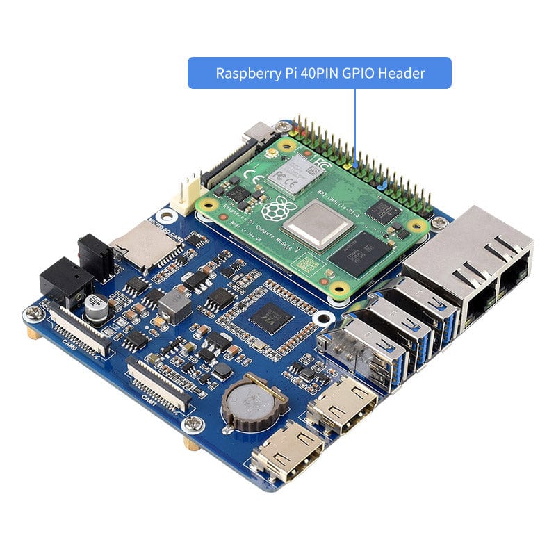 Dual Gigabit Ethernet Base Board for Raspberry Pi Compute Module 4 - The Pi Hut