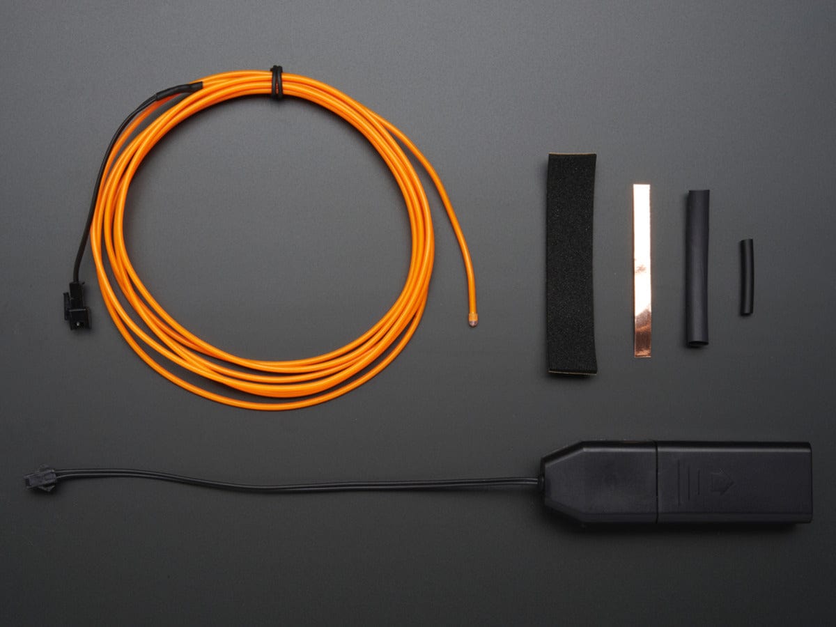 EL wire starter pack - Orange 2.5 meter (8.2 ft) - The Pi Hut