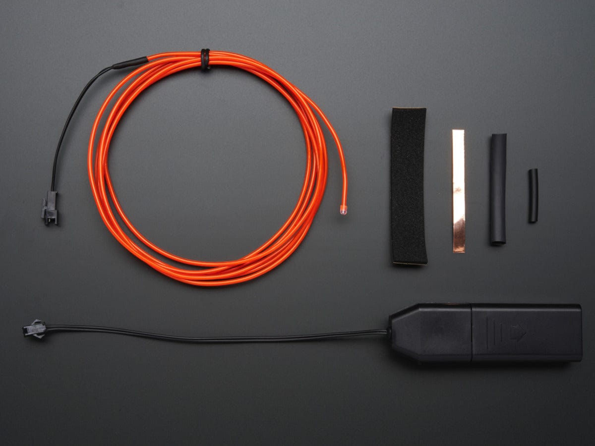 EL wire starter pack - Red 2.5 meter (8.2 ft) - The Pi Hut