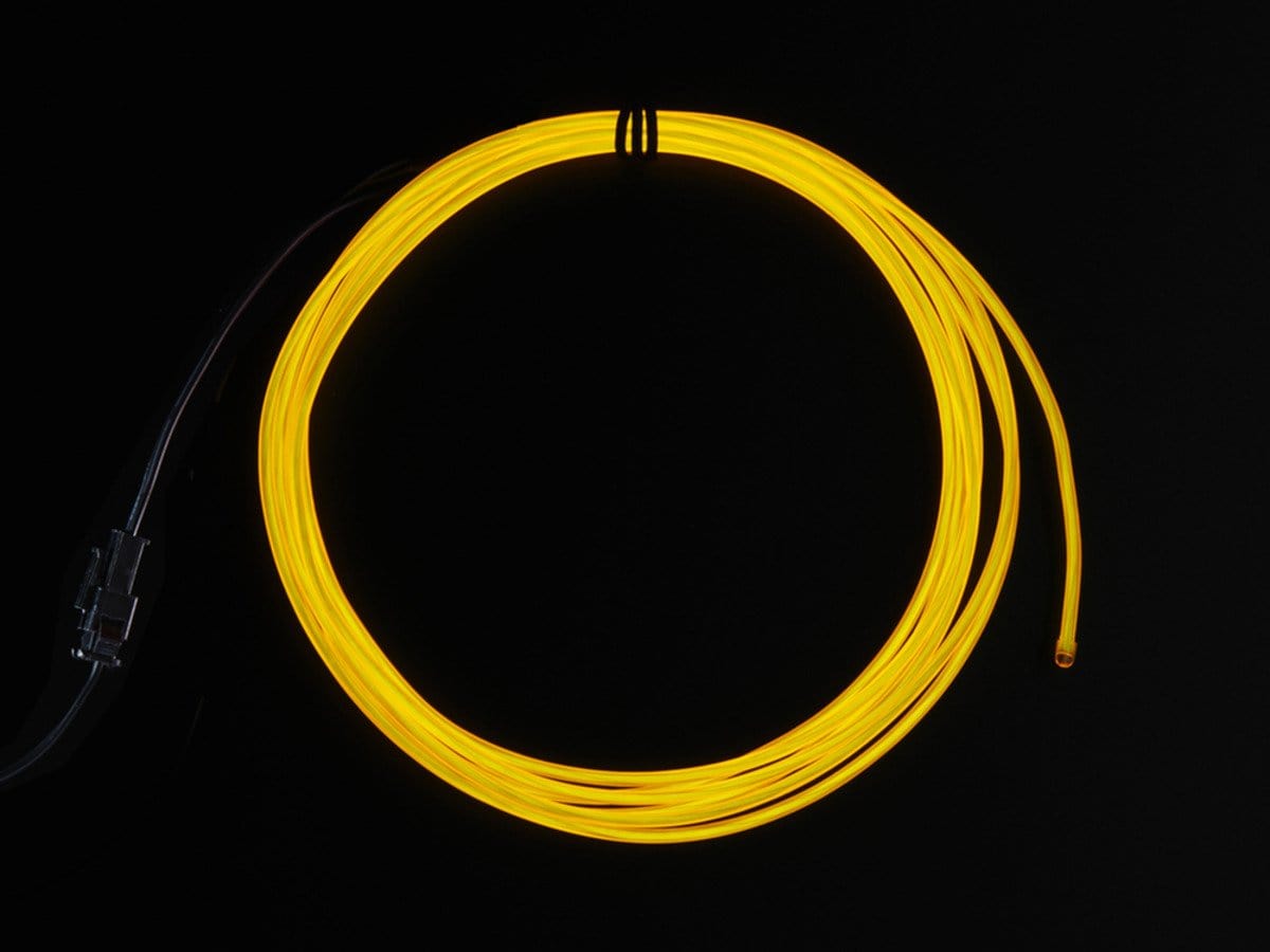 EL wire starter pack - Yellow 2.5 meter (8.2 ft) - The Pi Hut