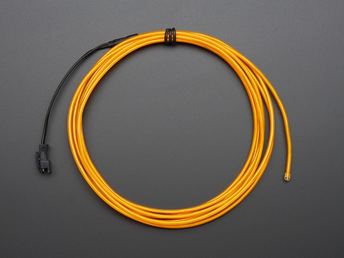 EL wire starter pack - Yellow 2.5 meter (8.2 ft) - The Pi Hut