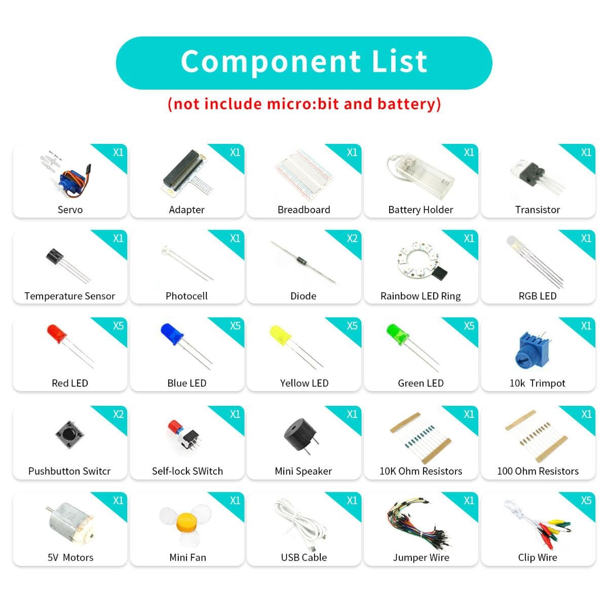 Elecfreaks micro:bit Starter Kit (micro:bit not included) - The Pi Hut