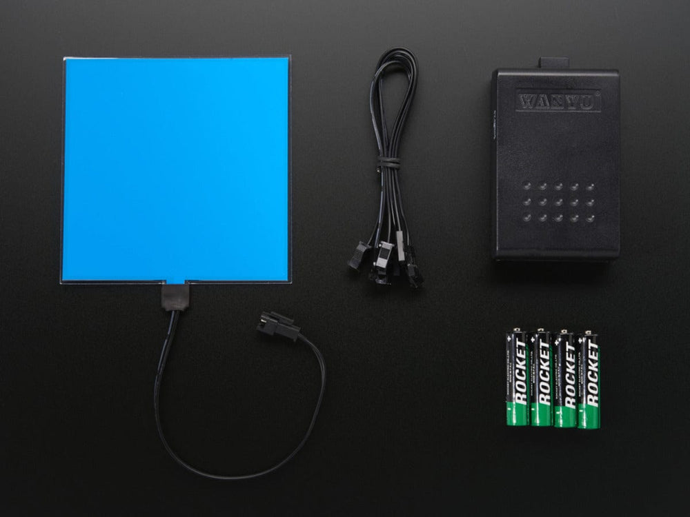 Electroluminescent (EL) Panel Starter Pack - 10cm x 10cm Blue - The Pi Hut