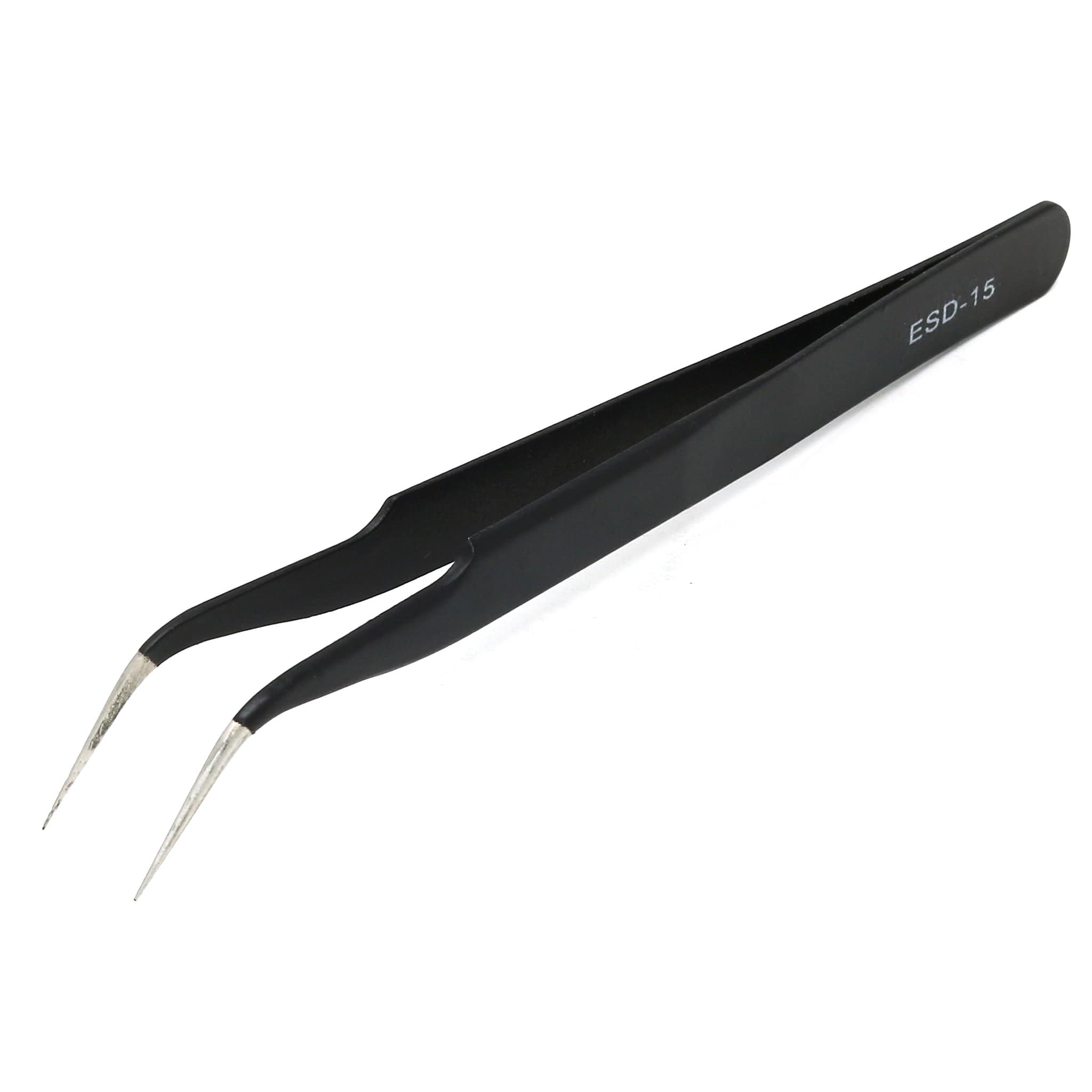 ESD-safe Fine-tip Curved Tweezers - 120mm - The Pi Hut