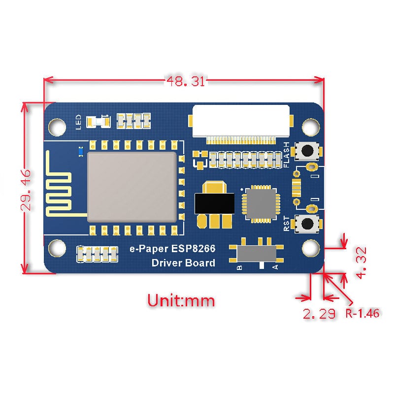 ESP8266 Driver Board for e-Paper e-Ink Raw Panels - The Pi Hut