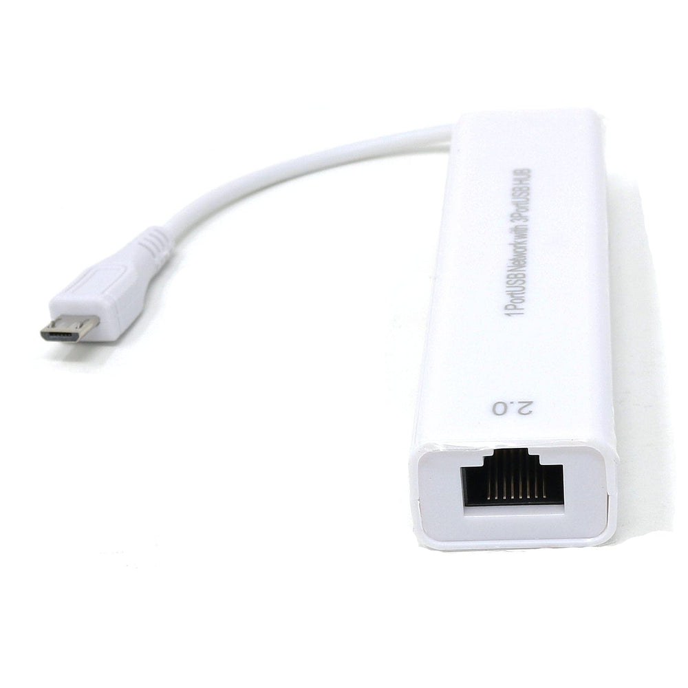 Ethernet Hub and USB Hub w/ Micro USB OTG Connector