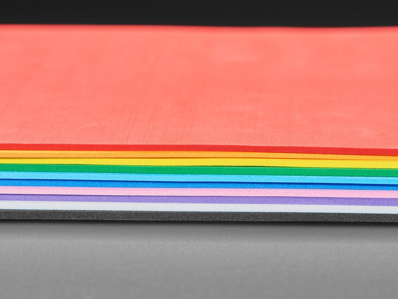 EVA Foam Pack in Rainbow Colors - 2mm thick - 10 sheets - The Pi Hut