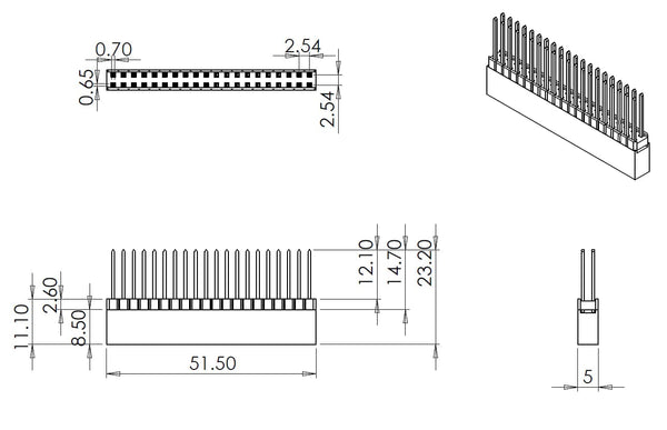 GPIO Stacking Header for Pi A+/B+/Pi 2/Pi 3 (Extra-long 2x20 Pins ...