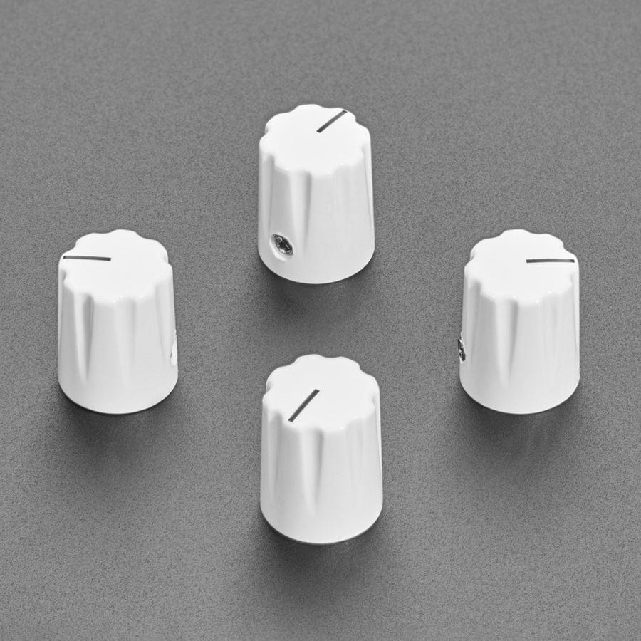 White Micro Potentiometer Knob - 4 pack - The Pi Hut