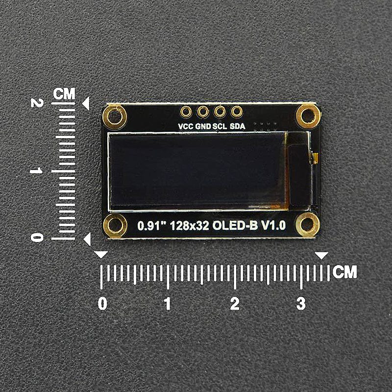 Fermion: Monochrome 0.91” 128x32 I2C OLED Display - The Pi Hut