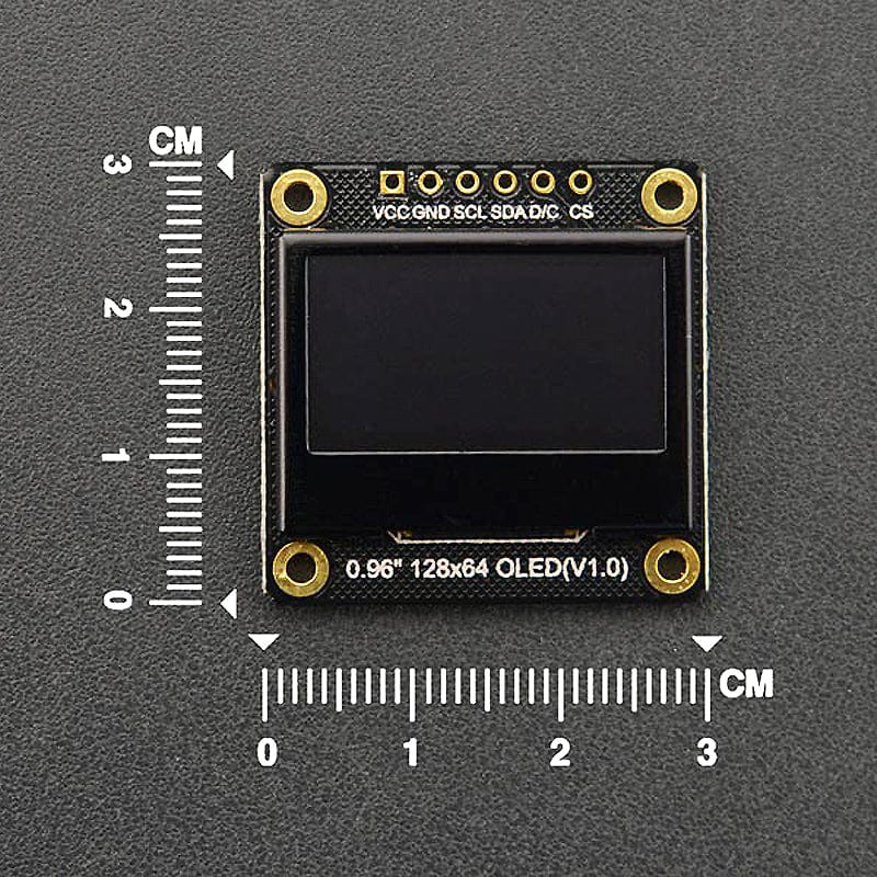 Fermion: Monochrome 0.96" 128x64 I2C/SPI OLED Display - The Pi Hut