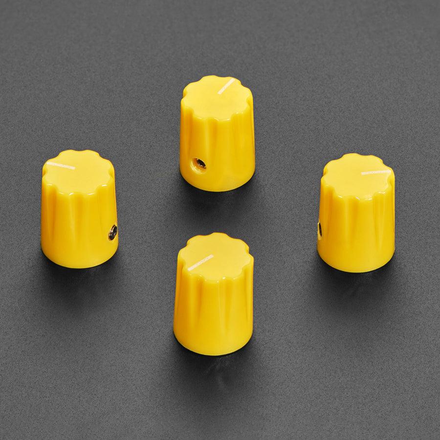 Yellow Micro Potentiometer Knob - 4 pack - The Pi Hut