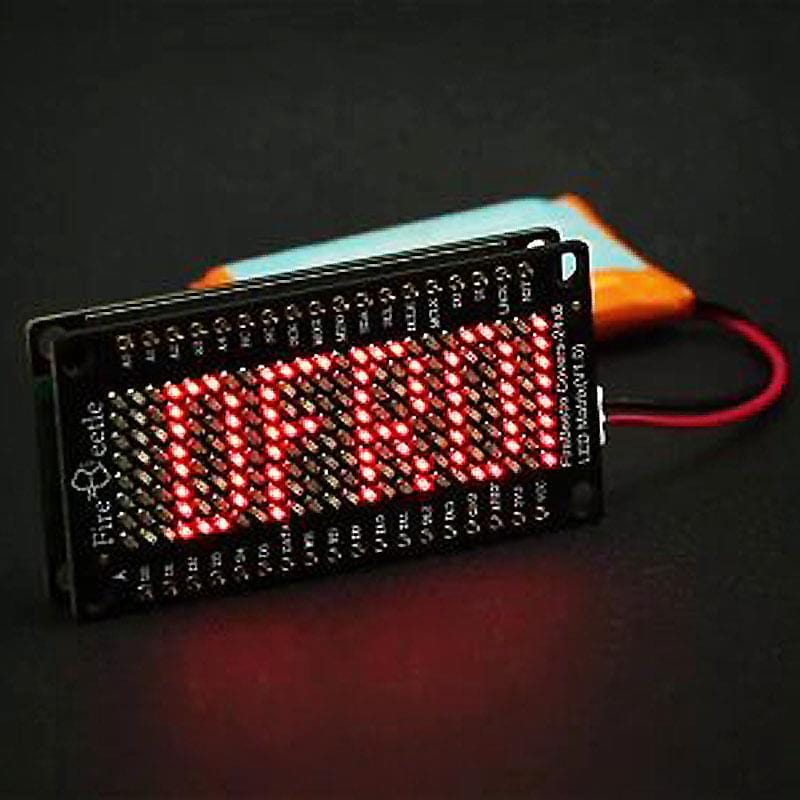 FireBeetle Covers - 24×8 LED Matrix (Red) - The Pi Hut