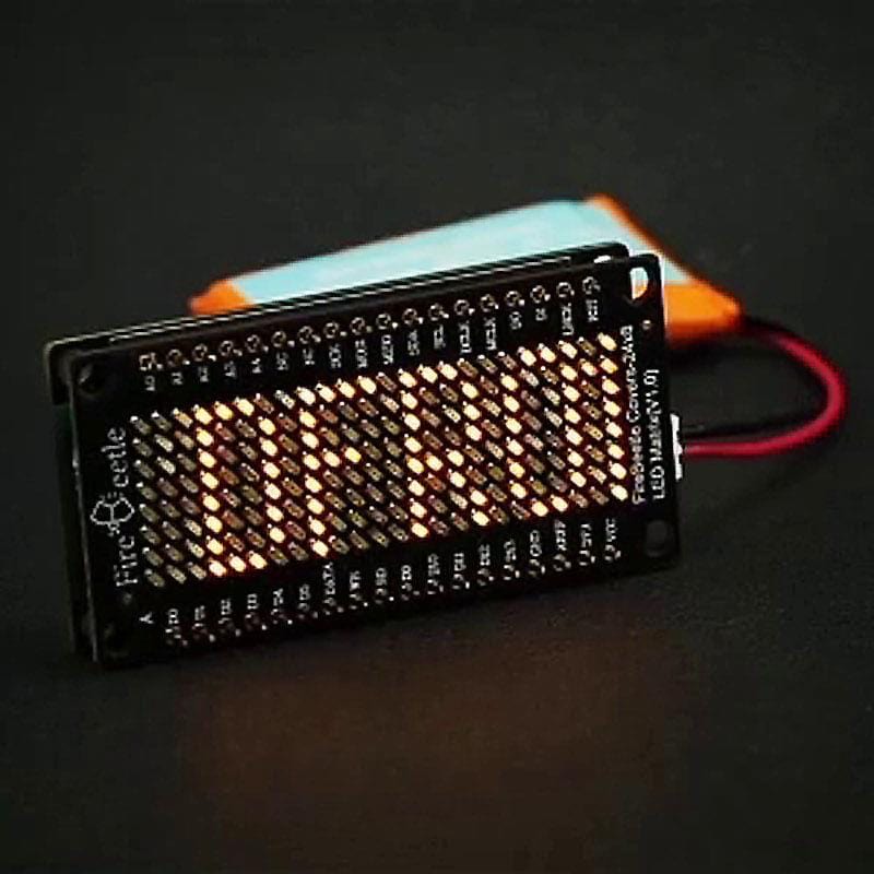 FireBeetle Covers - 24×8 LED Matrix (Yellow) - The Pi Hut