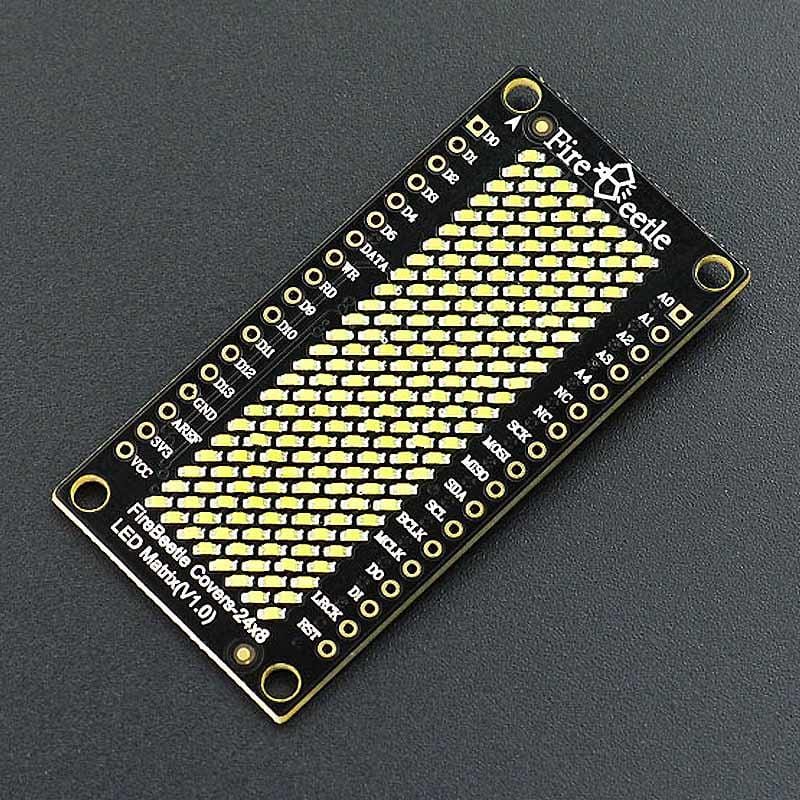 FireBeetle Covers - 24×8 LED Matrix (Yellow) - The Pi Hut