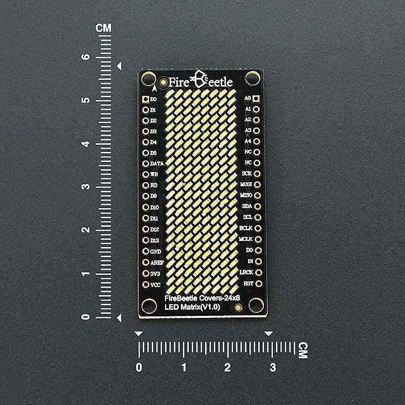 FireBeetle Covers - 24×8 LED Matrix (Yellow) - The Pi Hut