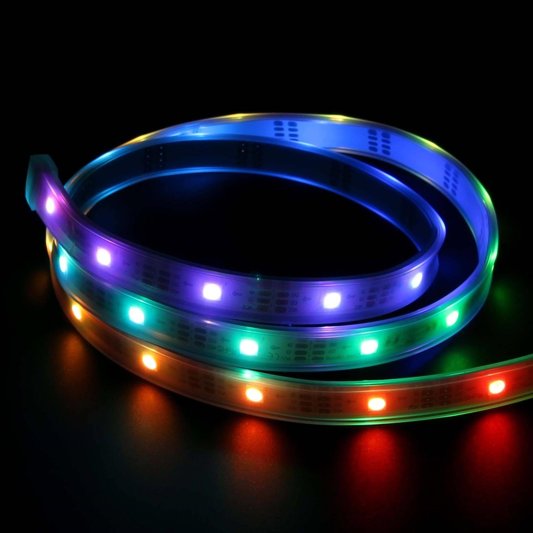 Flexible RGB LED Strip (DotStar/APA102/SK9822 Compatible) - 30 LED/Metre - The Pi Hut