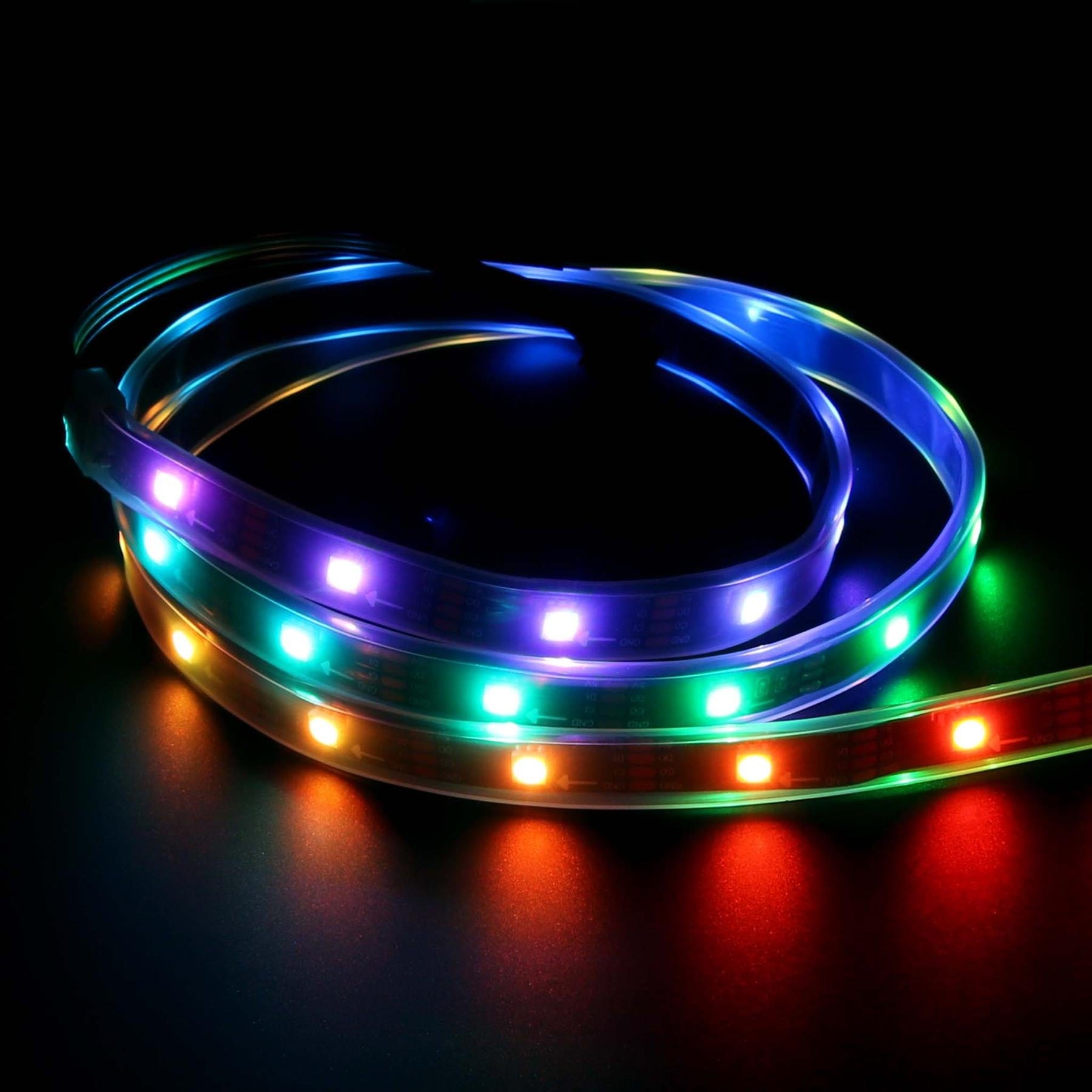 Flexible RGB LED Strip (DotStar/APA102/SK9822 Compatible) - 30 LED/Metre - The Pi Hut