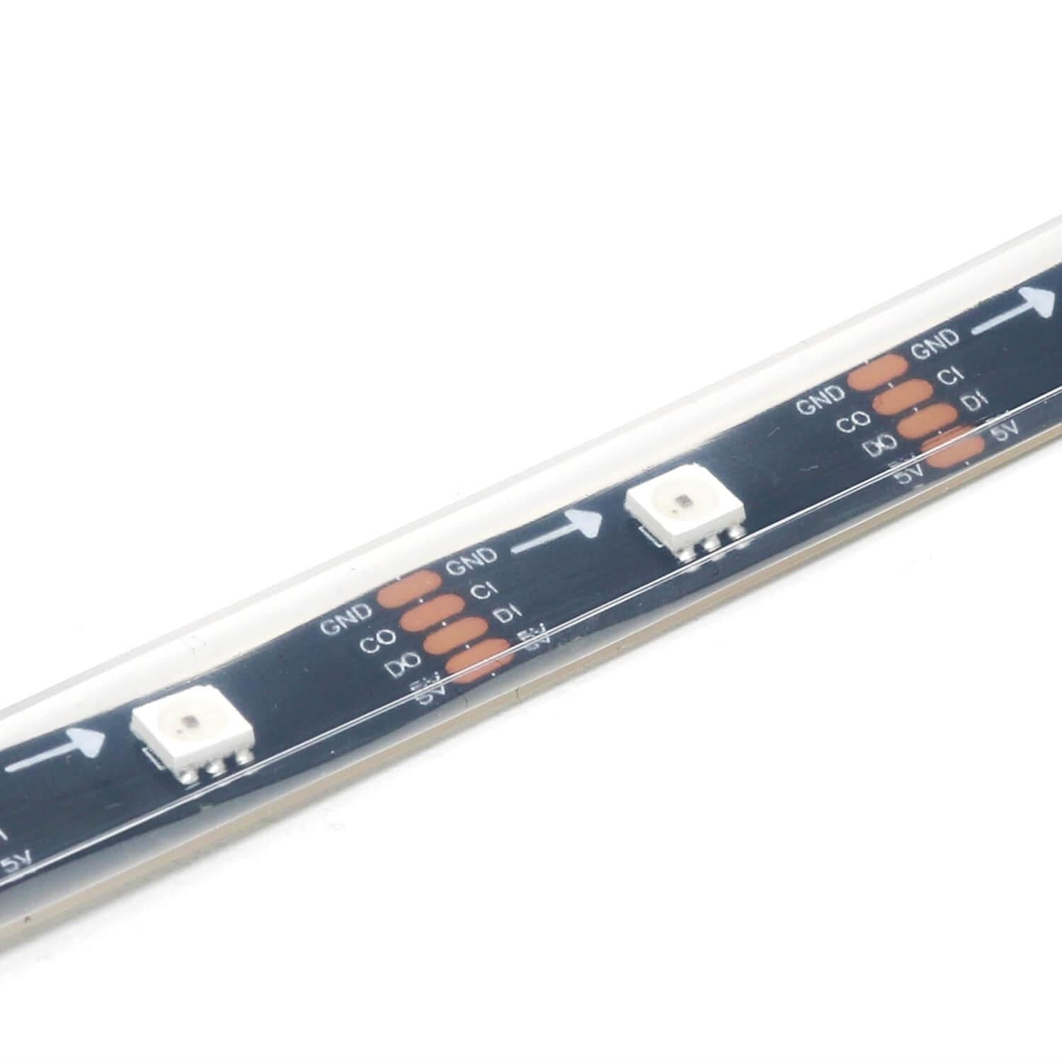 Flexible RGB LED Strip (DotStar/APA102/SK9822 Compatible) - 30 LED/Metre - The Pi Hut