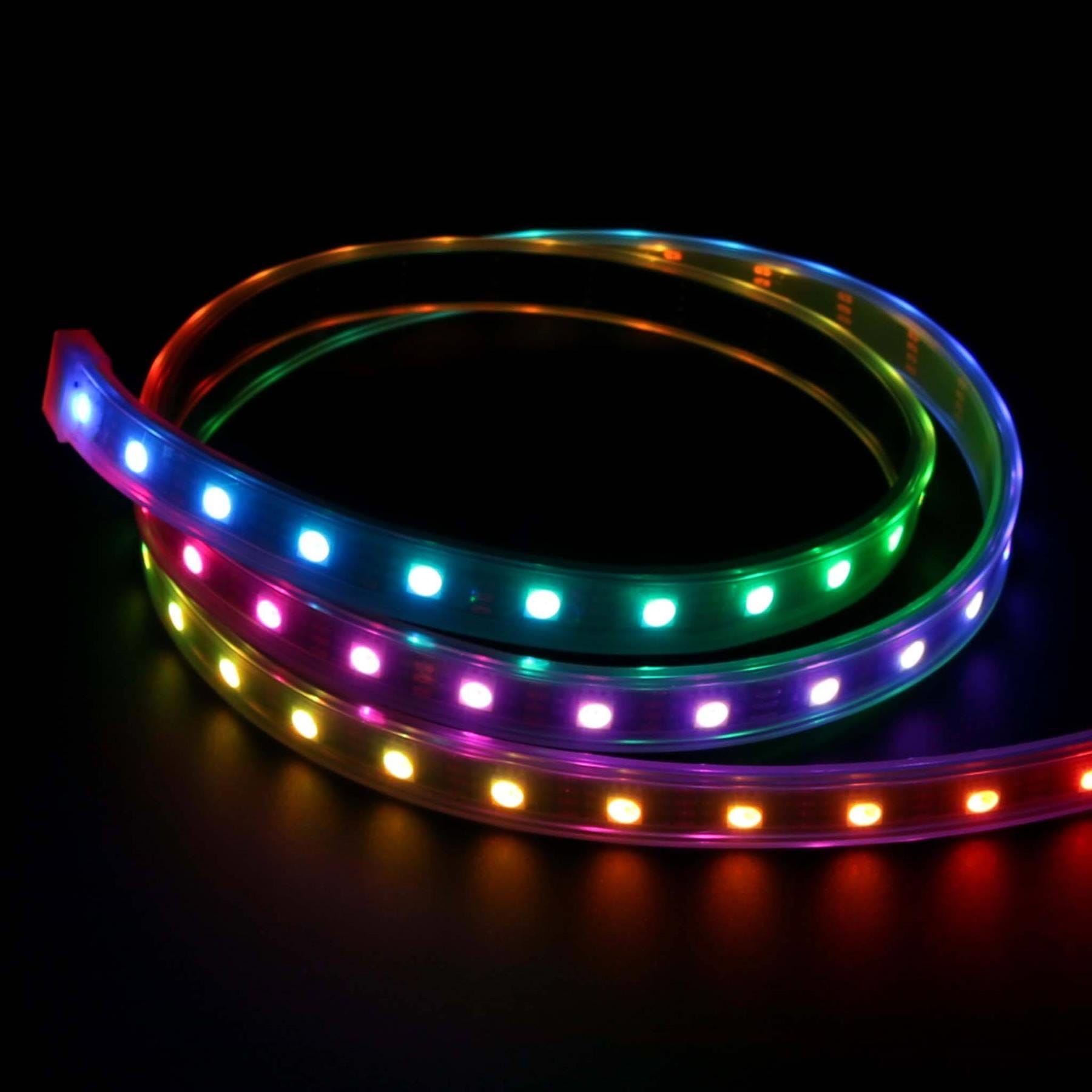 Flexible RGB LED Strip (DotStar/APA102/SK9822 Compatible) - 60 LED/Metre - The Pi Hut