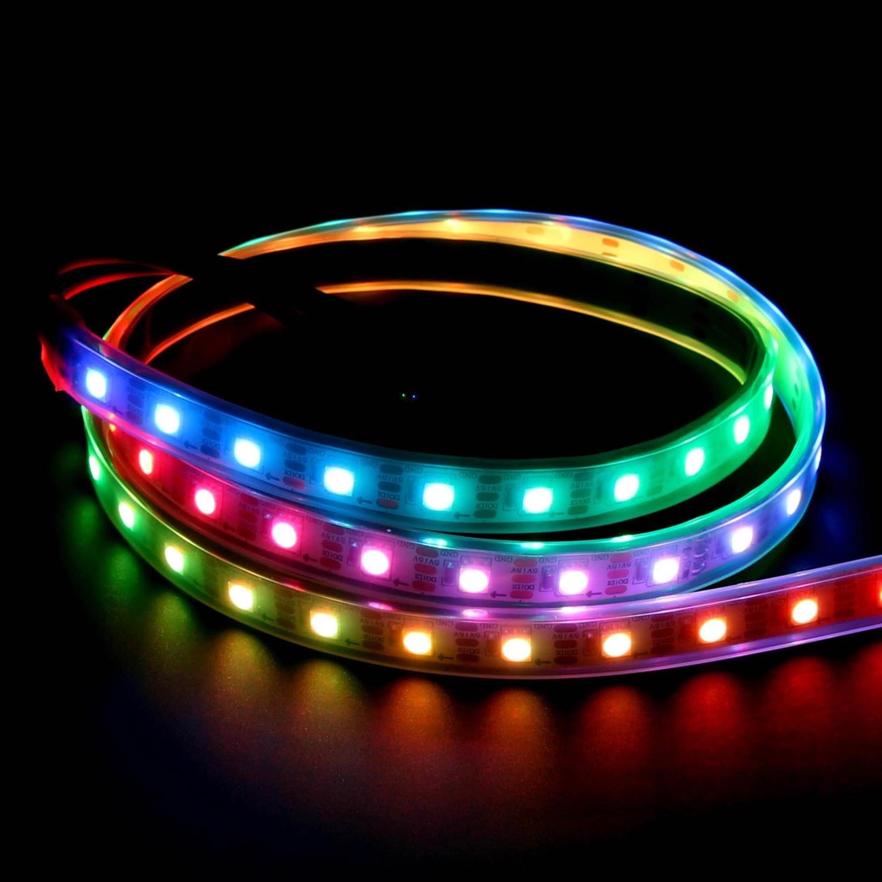 Flexible RGB LED Strip (NeoPixel/WS2812/SK6812 compatible) - 60 LED/Metre - The Pi Hut