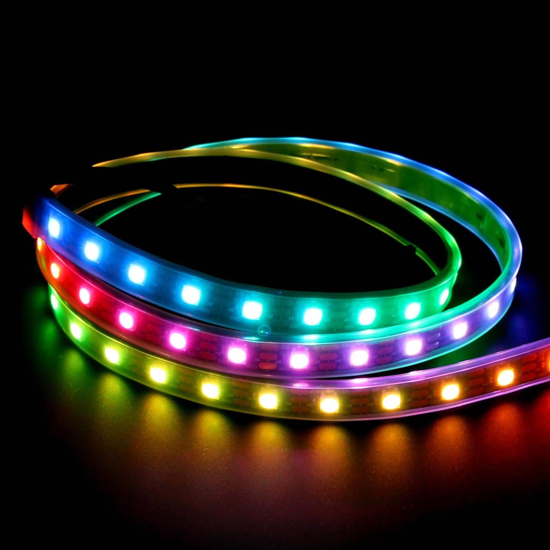 Flexible RGB LED Strip (NeoPixel/WS2812/SK6812 compatible) - 60 LED/Metre - The Pi Hut