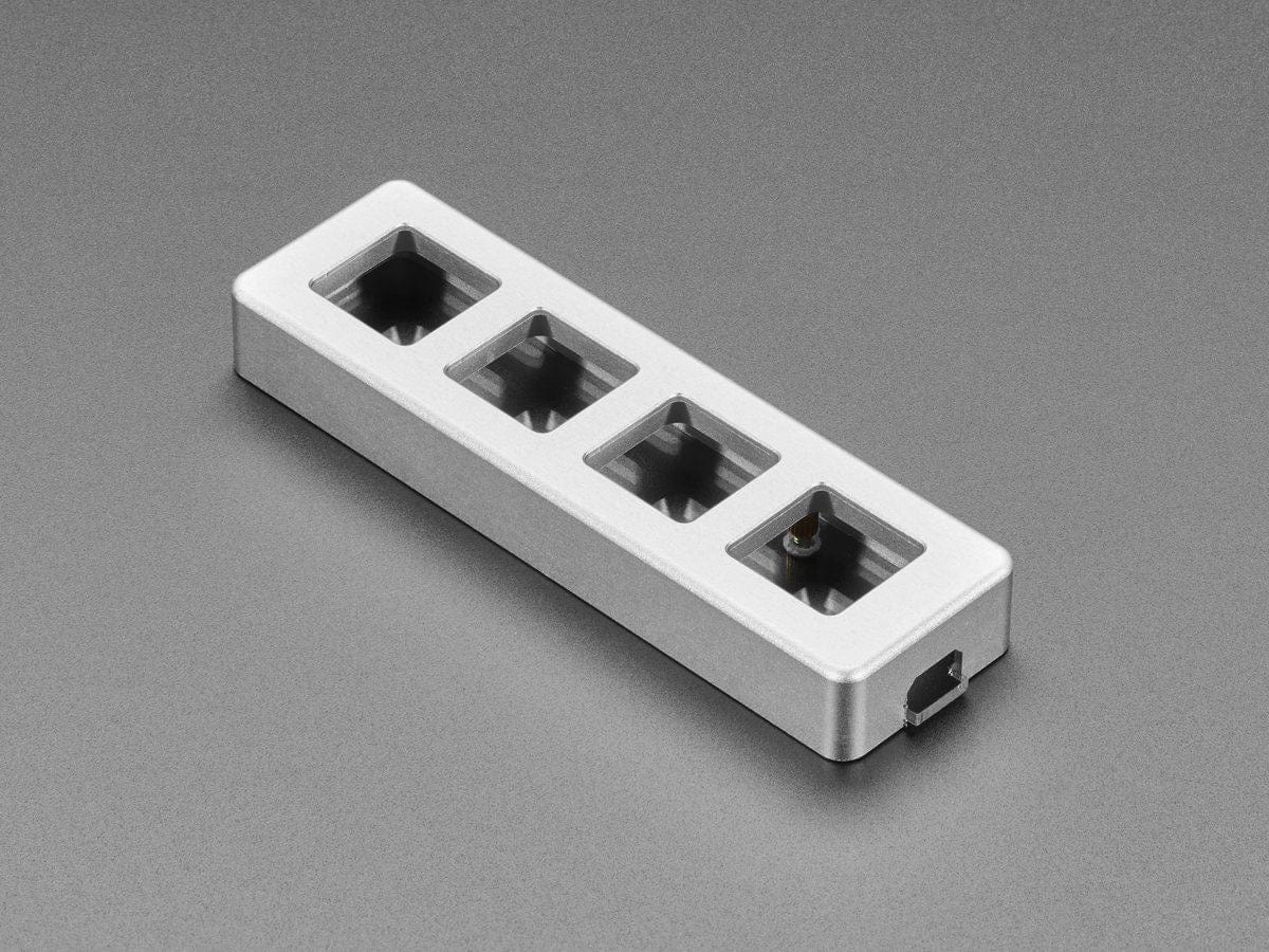 Four Key Silver Aluminum Keypad Shell Enclosure (MX Compatible Switches) - The Pi Hut