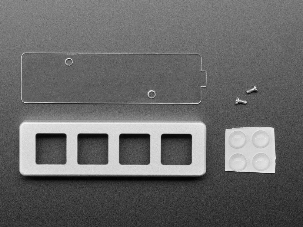 Four Key Silver Aluminum Keypad Shell Enclosure (MX Compatible Switches) - The Pi Hut