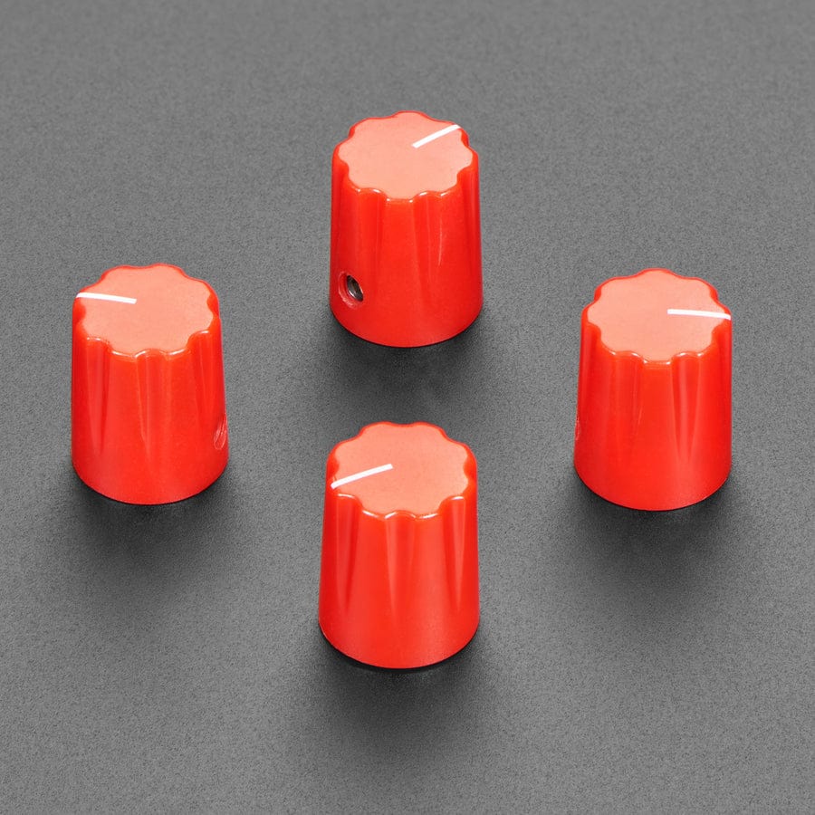 Red Micro Potentiometer Knob - 4 pack - The Pi Hut