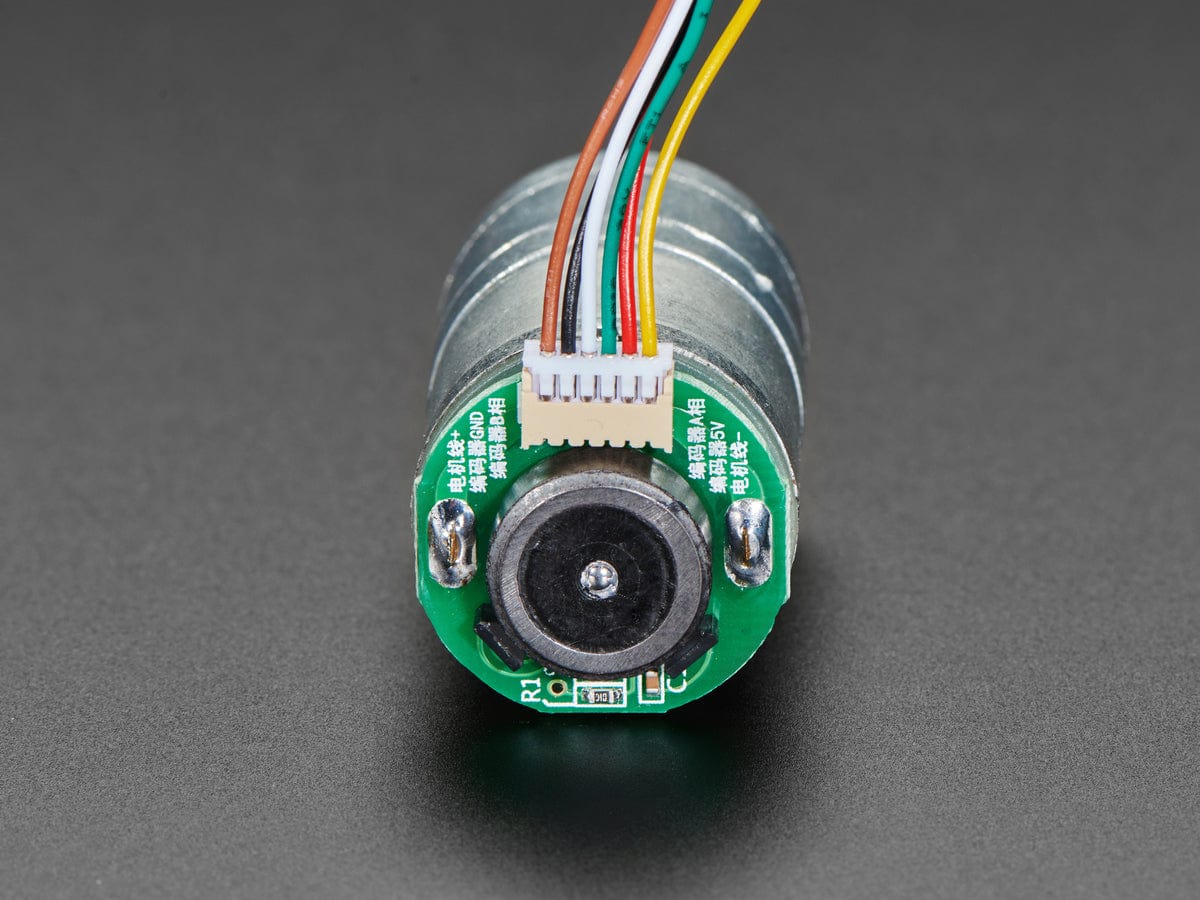 Geared DC Motor with Magnetic Encoder Outputs - 7 VDC 1:20 Ratio - The Pi Hut