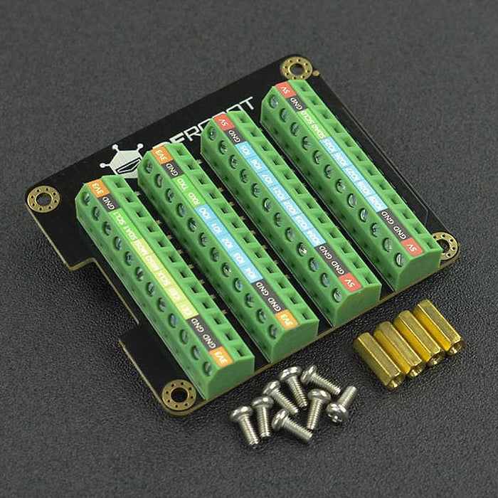 Arduino Hat Terminal GPIO Terminal Block HAT with LED indicators - The Pi Hut