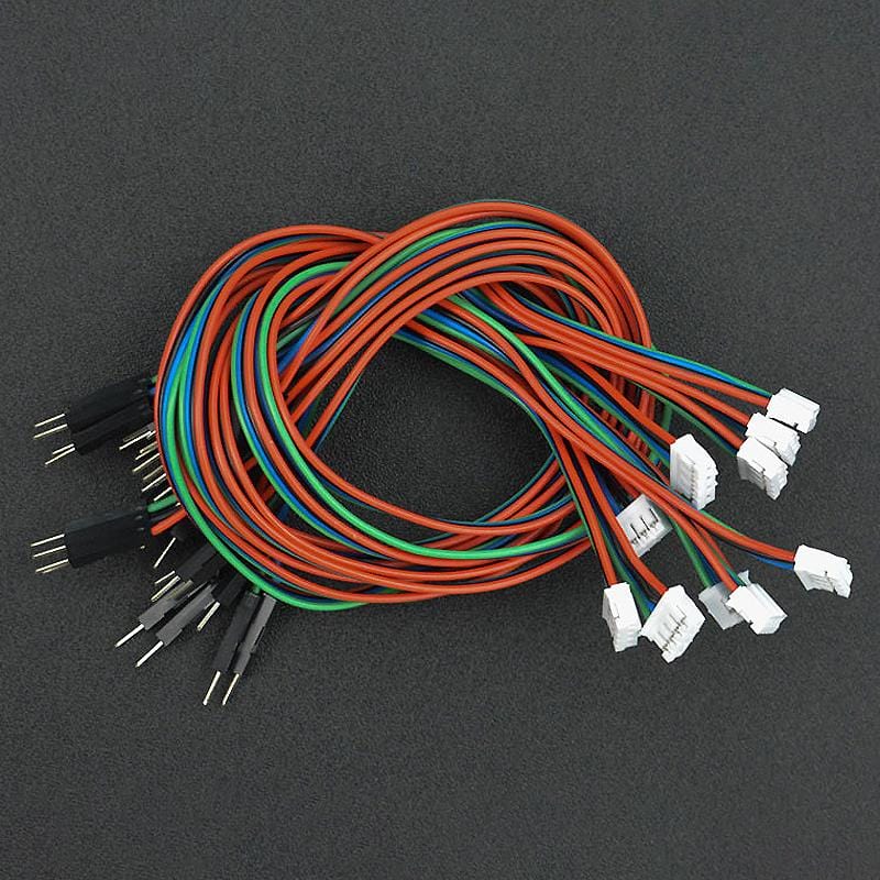 Gravity: I2C/UART 4-pin PH2.0 to Male Jumper Cables (30cm, 10-pack) - The Pi Hut