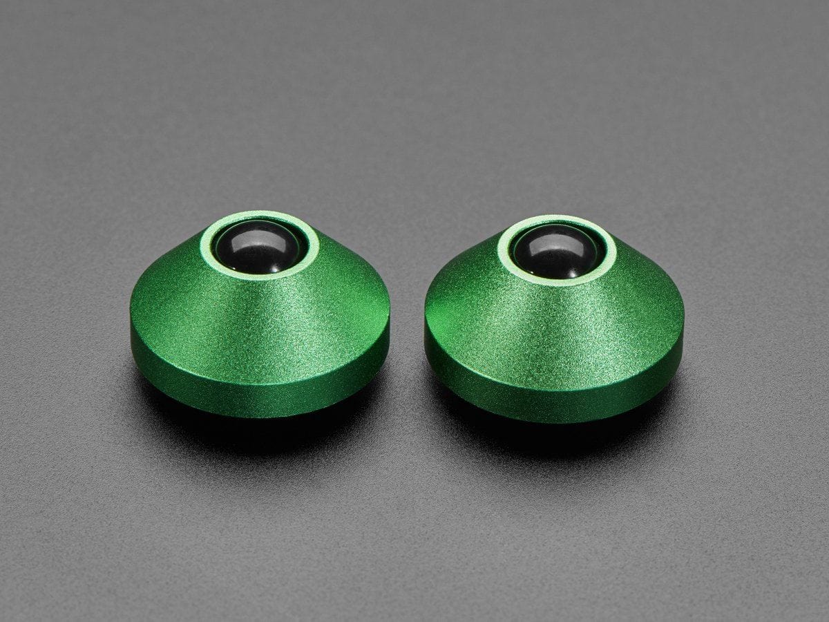 Green Anodized Aluminum Bumper Feet - Pack of 2 - The Pi Hut