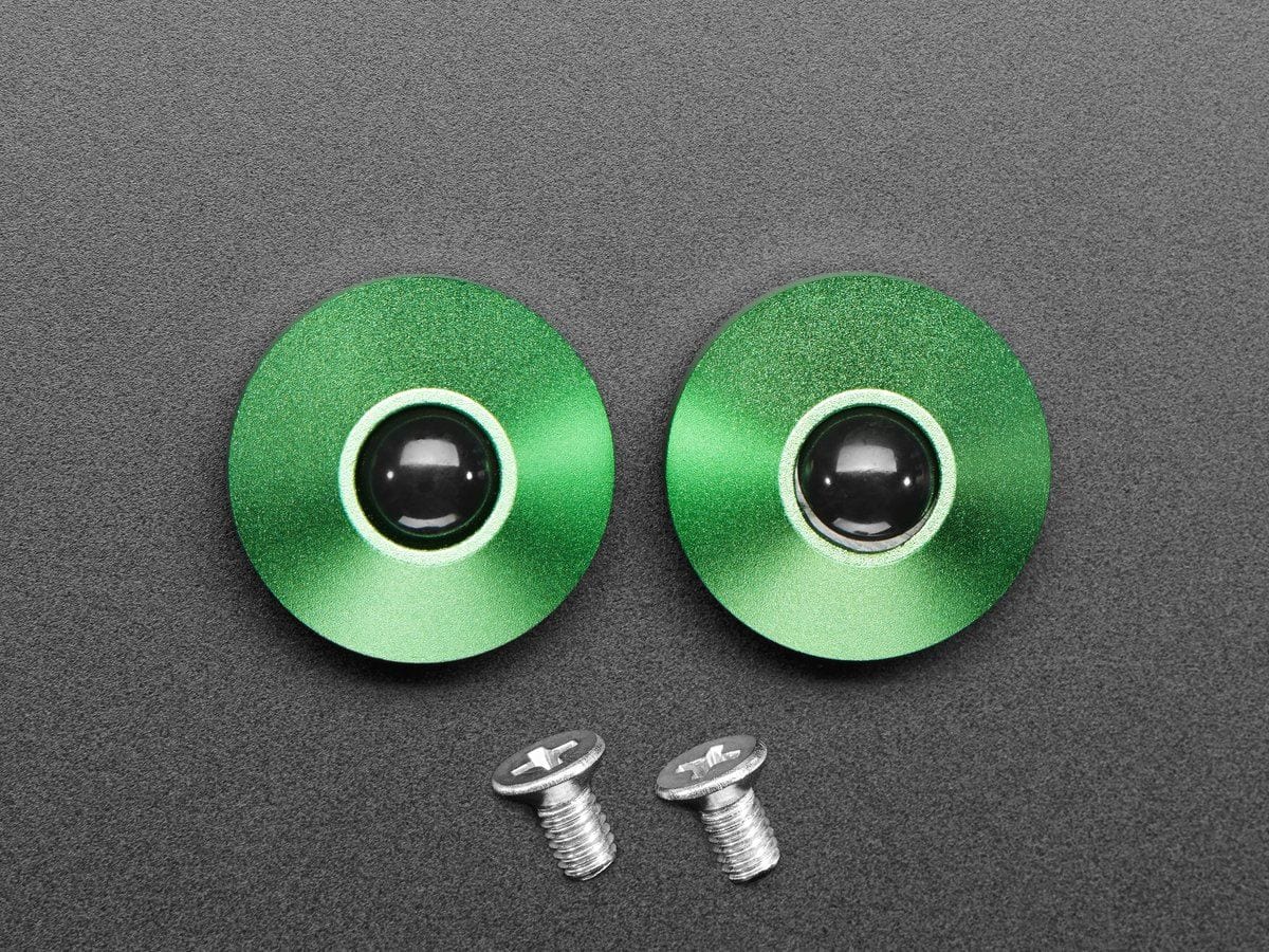 Green Anodized Aluminum Bumper Feet - Pack of 2 - The Pi Hut