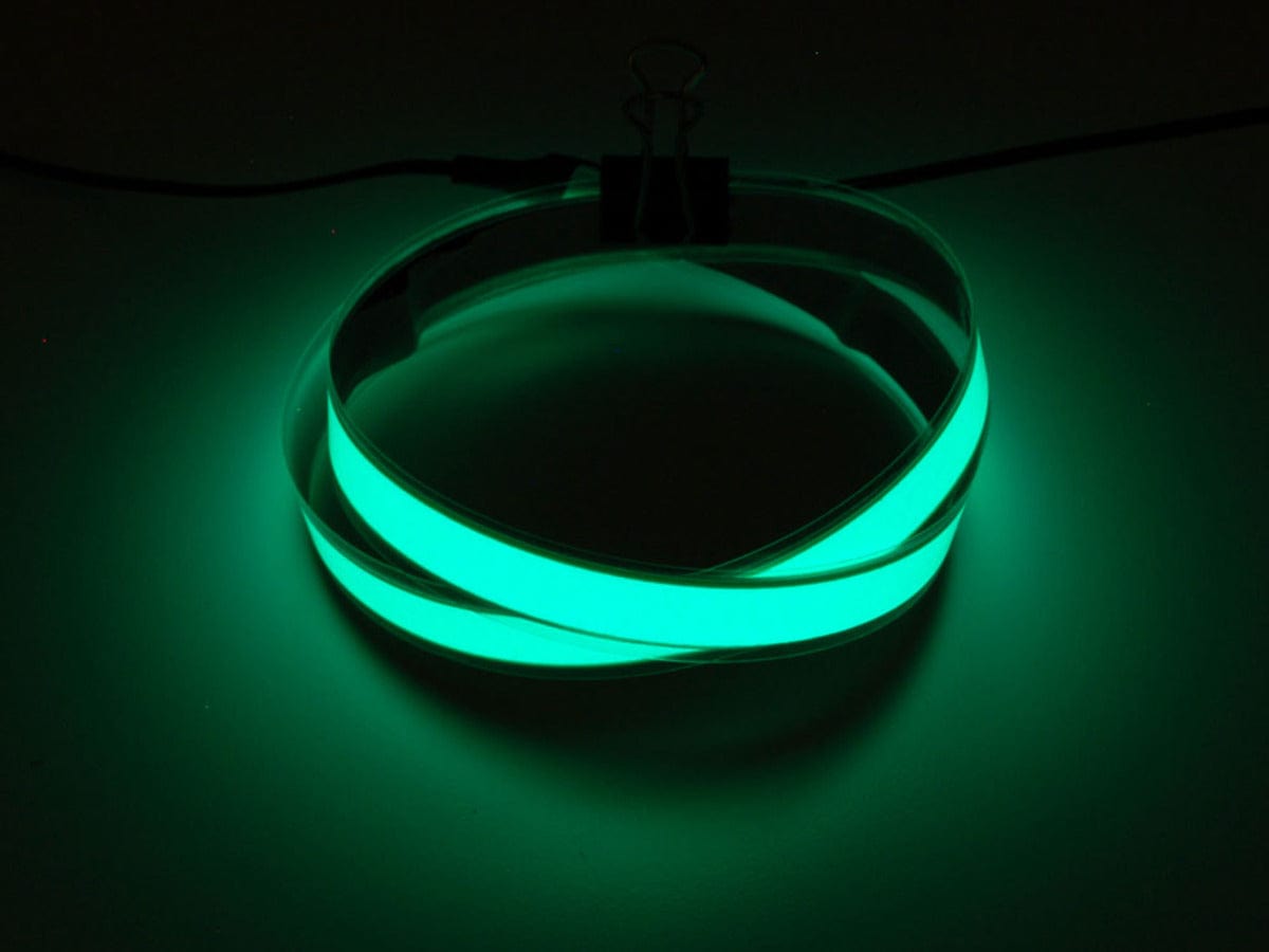 Green Electroluminescent (EL) Tape Strip - 100cm w/2 connectors - The Pi Hut