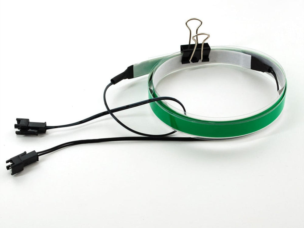 Green Electroluminescent (EL) Tape Strip - 100cm w/2 connectors - The Pi Hut
