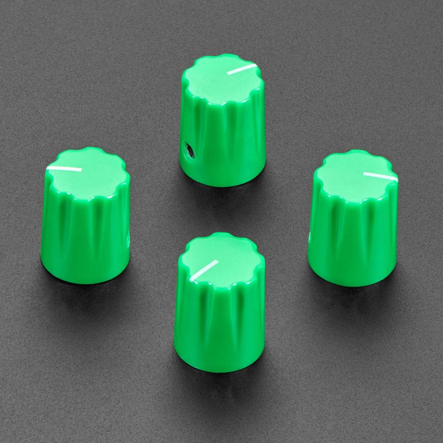 Green Micro Potentiometer Knob - 4 pack - The Pi Hut