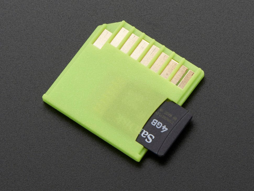 Green Shortening microSD adapter for Raspberry Pi & Macbooks - The Pi Hut