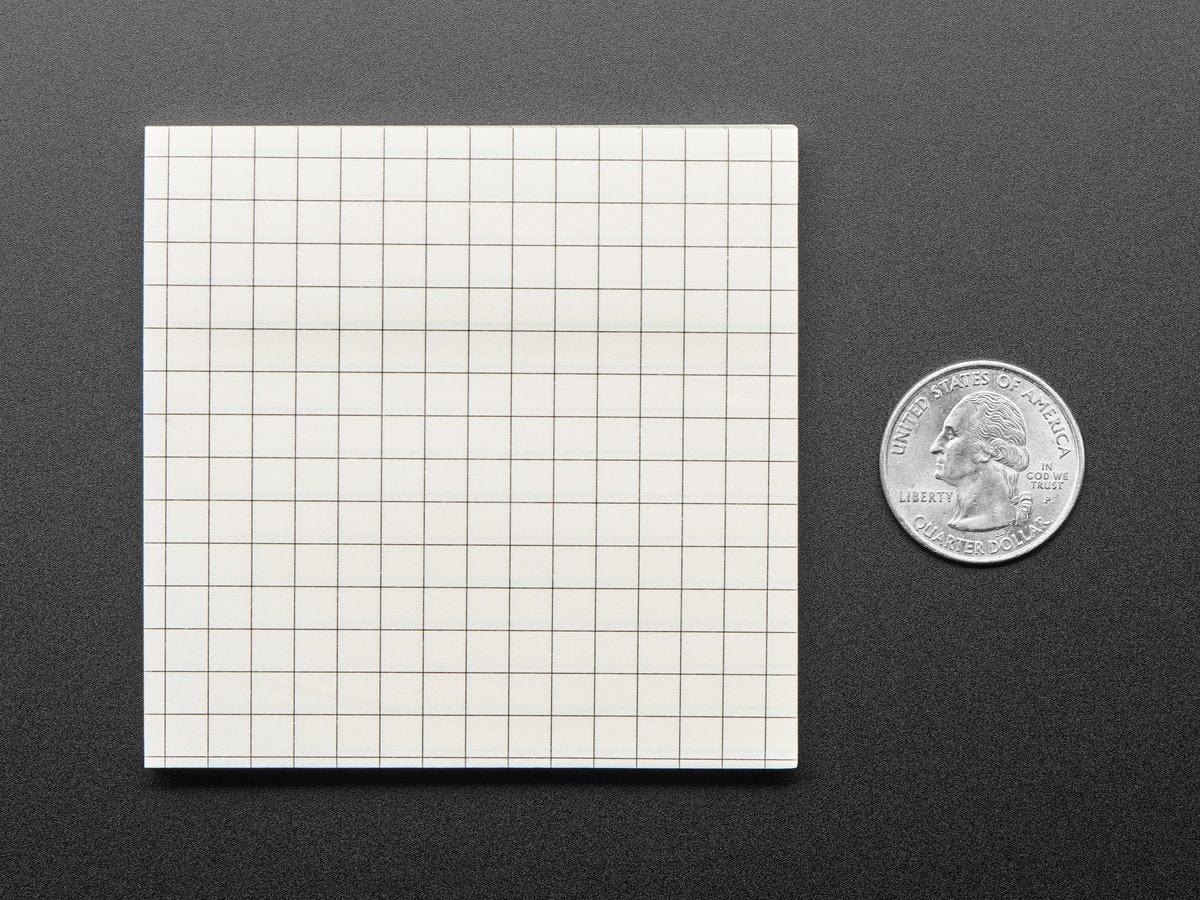 Gridded Sticky Notepad - 80 Sheets - 3" / 75mm Square - The Pi Hut