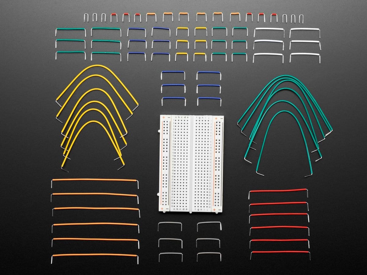 Half Size Breadboard + 78 Piece 22AWG Jumper Wire Bundle - The Pi Hut